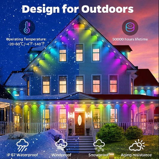 Oświetlenie RGB Wodoodporne - 15M/30M/45M/60M, oświetlenie świąteczne
